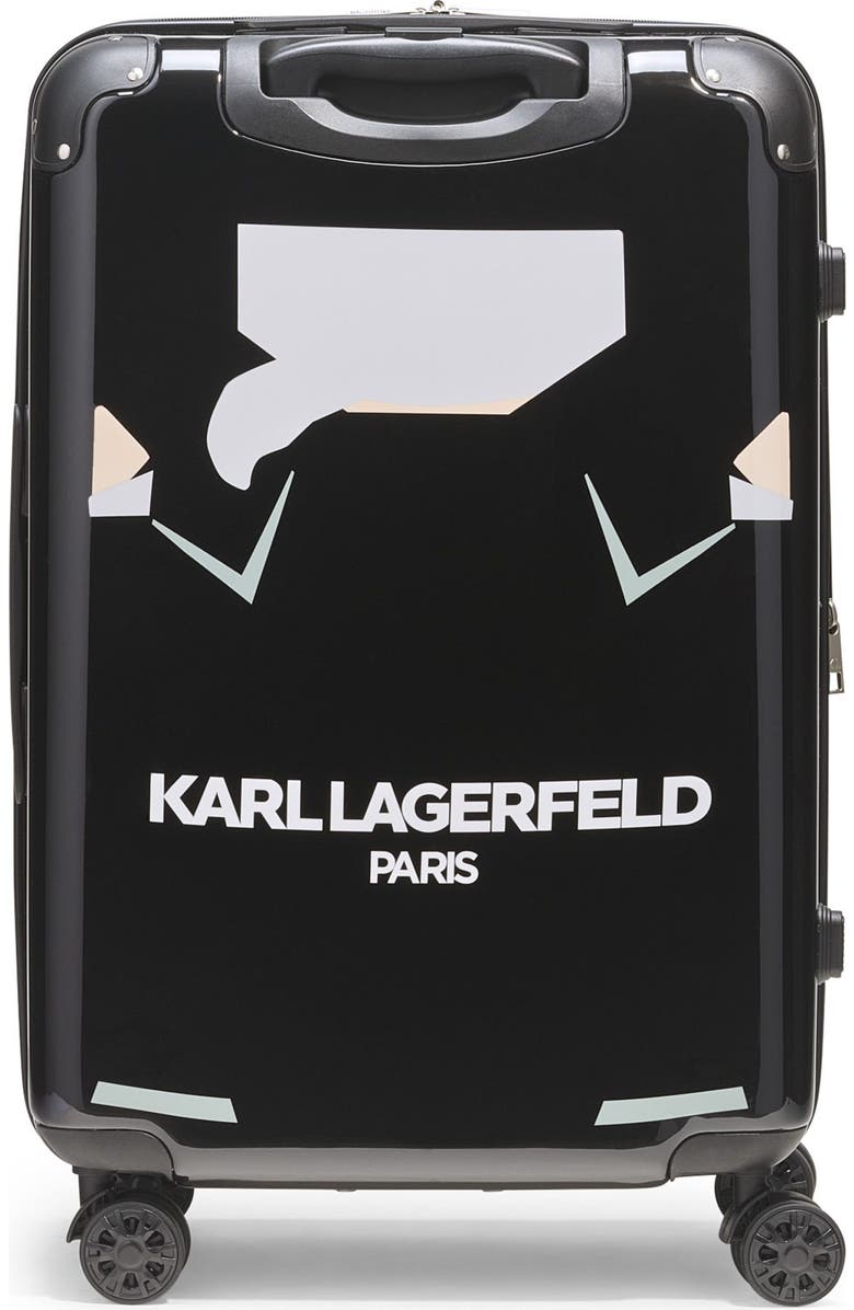 KARL LAGERFELD Karl in A Box Upright Suitcase, Alternate, color, Black