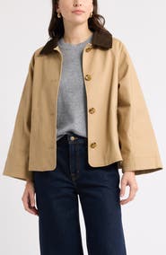 Caslon® Swing Cropped Trench Jacket
