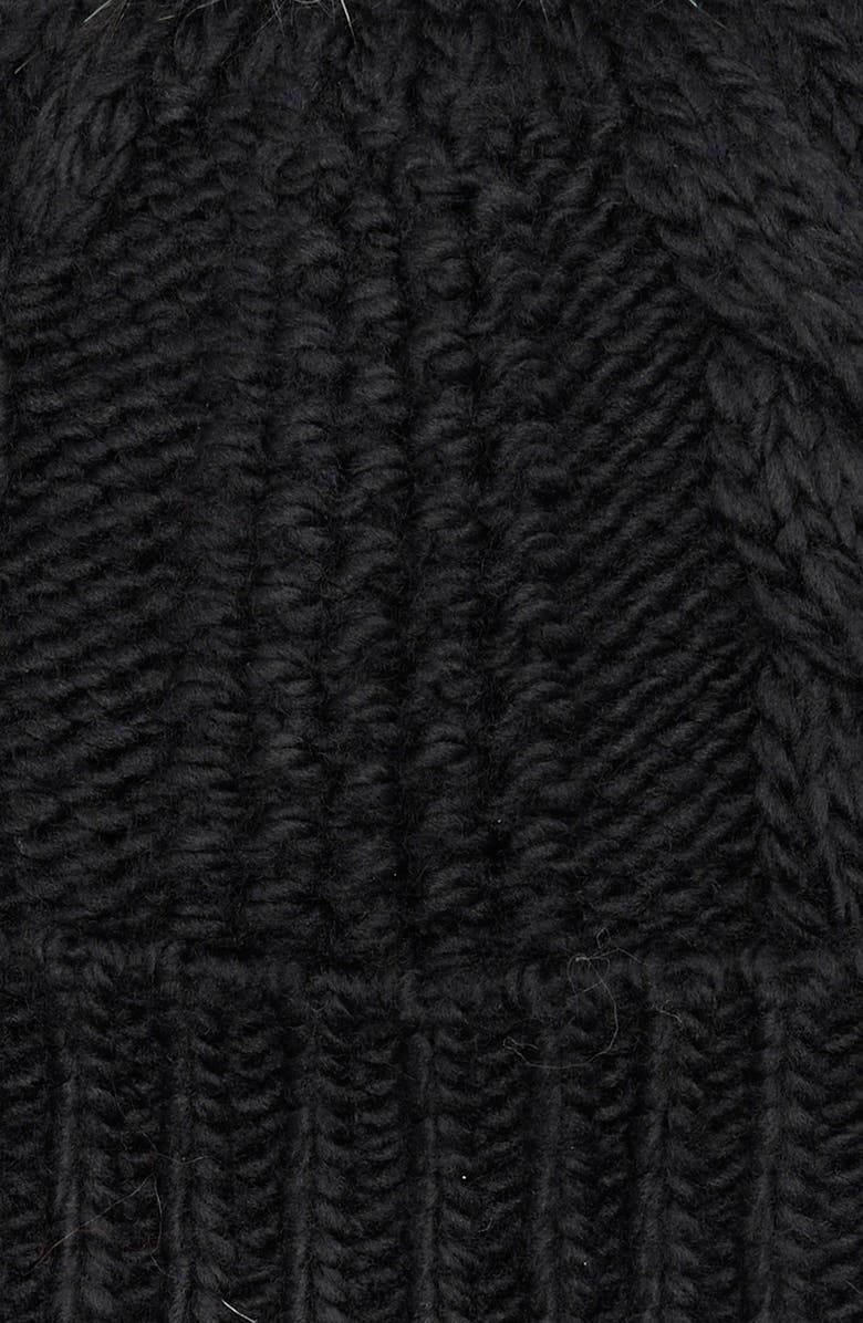 The North Face Kids Oh Mega Beanie with Faux Fur Pom, Alternate, color, Tnf Black