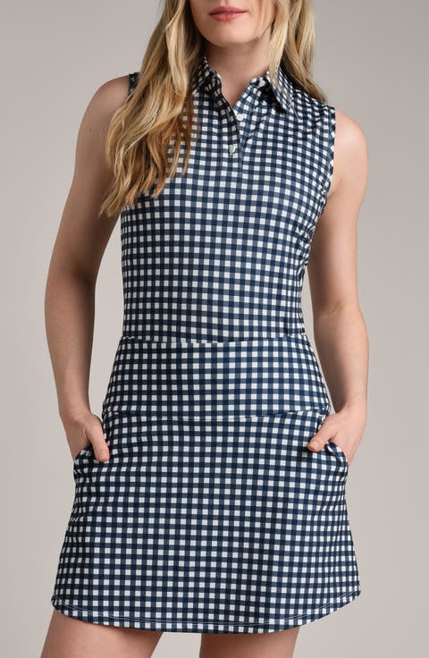 Court Gingham Sleeveless Polo