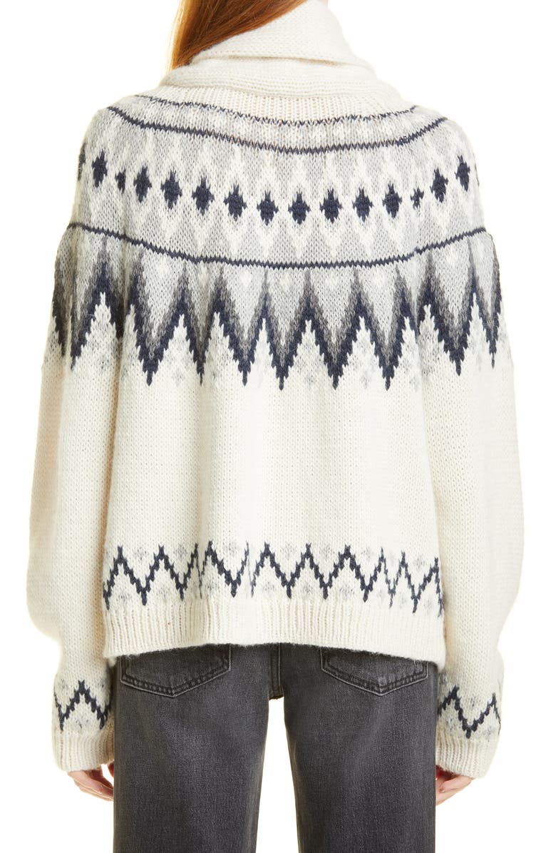 THE GREAT. The Great The Winter Fair Isle Lodge Alpaca & Wool Blend Cardigan, Alternate, color, 