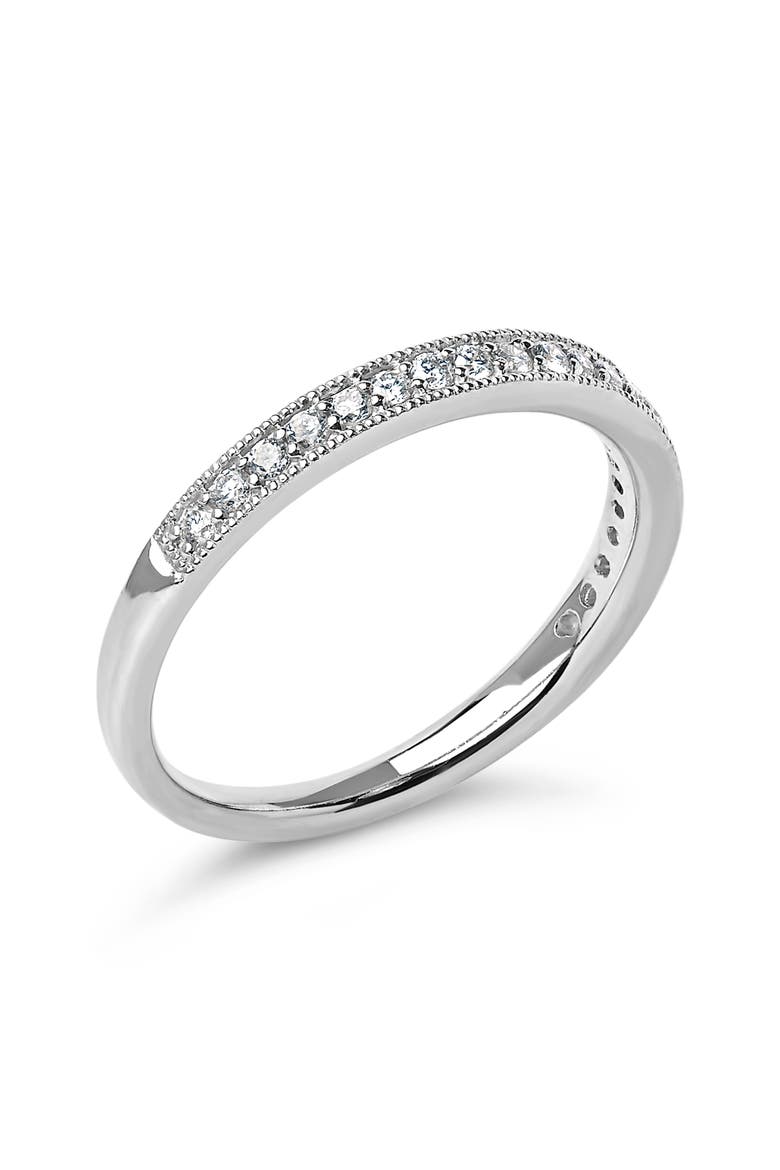 14K Gold 1/4 Cttw Round Diamond Milgrain Wedding Band, Alternate, color, White