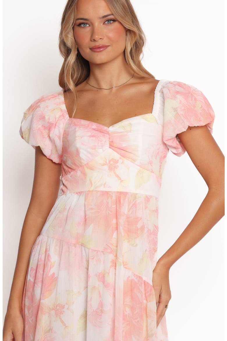Lumis Midi Dress, Alternate, color, PEACH FLORAL