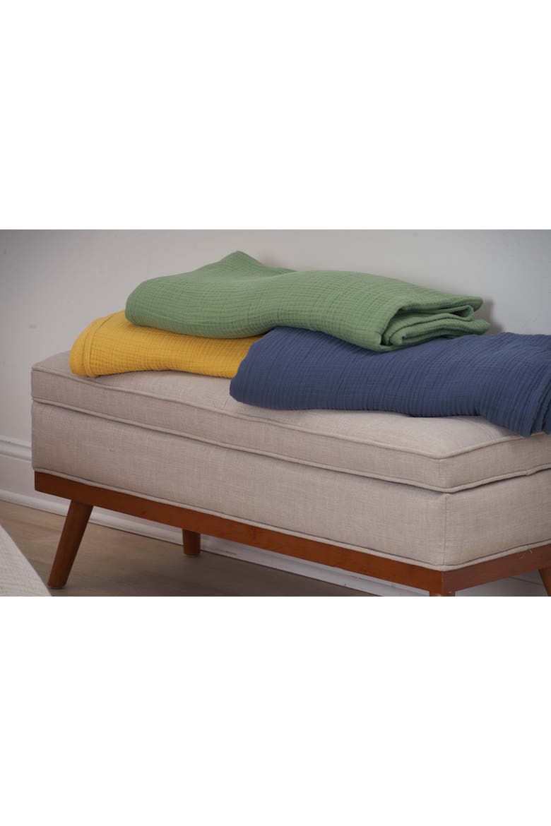 Ryker Succulent Queen Gauze Coverlet, Alternate, color, Green