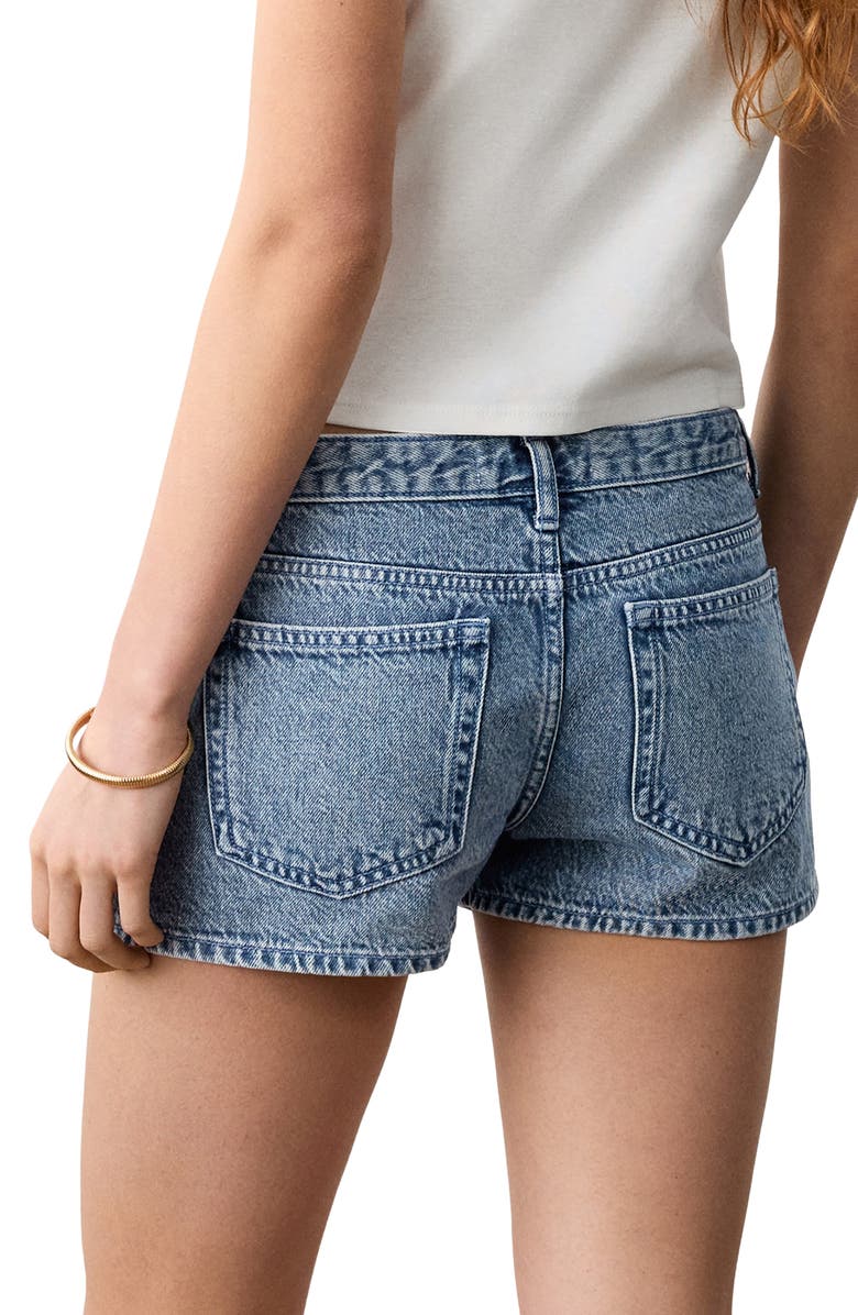 MANGO TEEN Relaxed Low Rise Denim Shorts, Alternate, color,