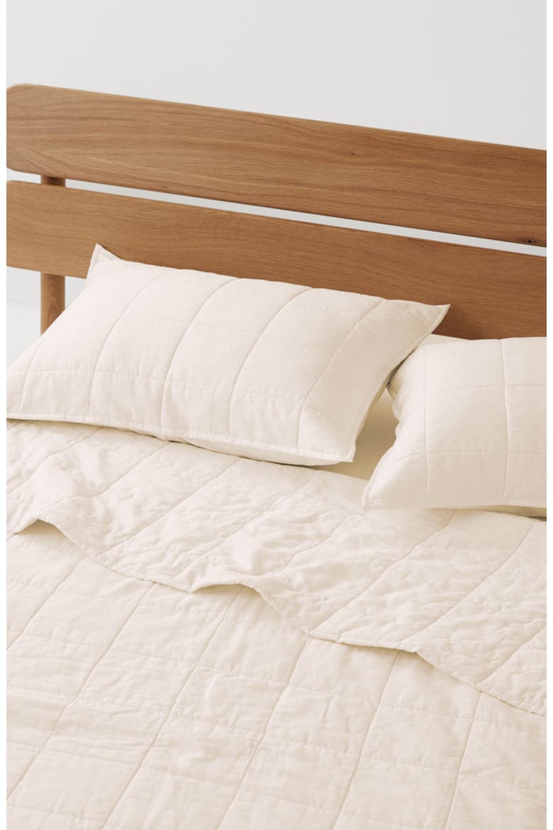 Organic Quilted Sham 2-Pack, Alternate, color, Bone