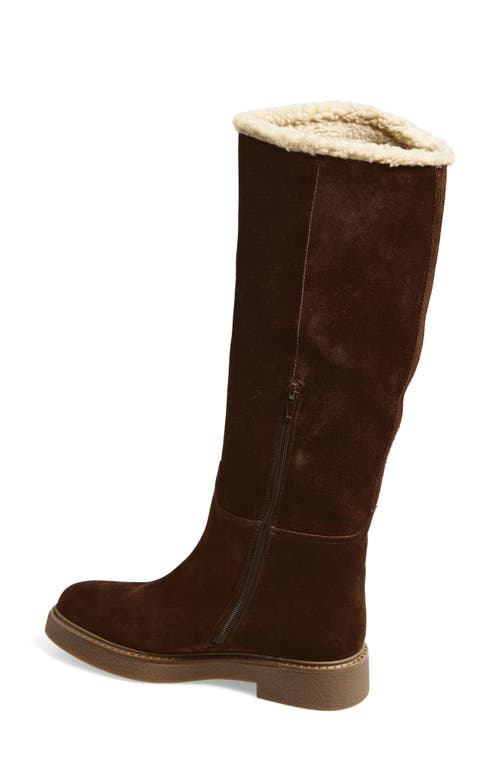 Jeffrey Campbell Zabini Faux Shearling Lined Knee High Boot In Brown