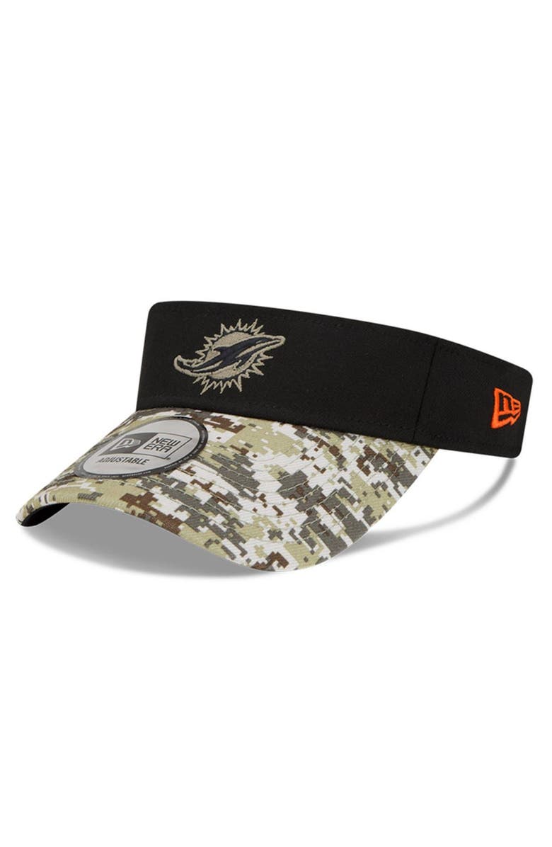 New Era Men's New Era Black/Camo Miami Dolphins 2021 Salute To Service Visor, Alternate, color, Black