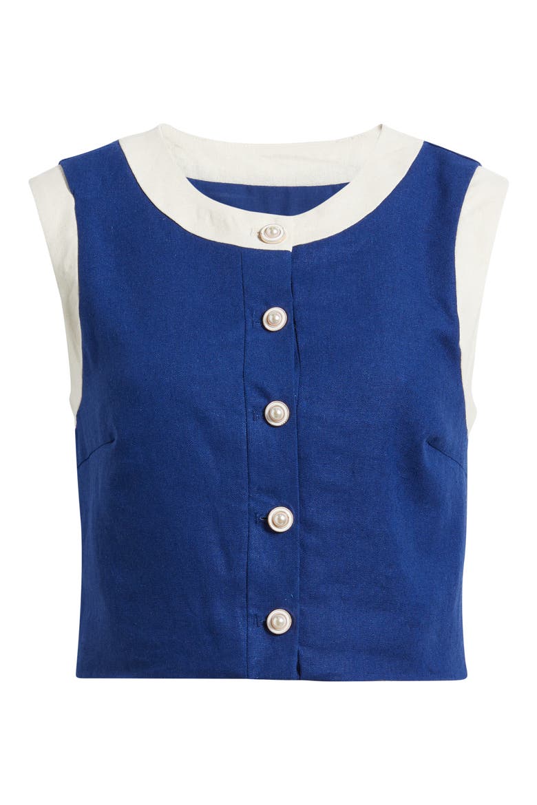 Colorblock Crop Vest, Alternate, color, NAVY