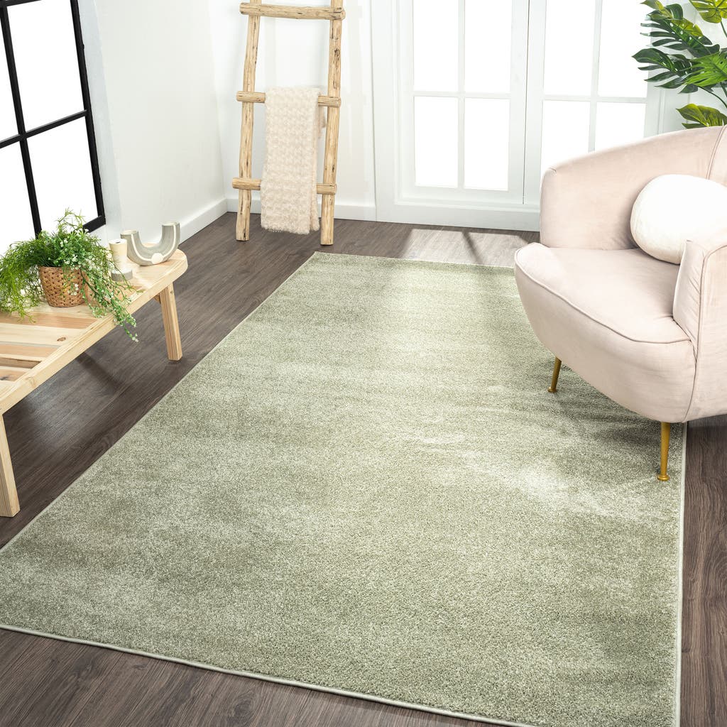 Jonathan Y Haze Solid Low-pile Area Rug In Jade/green