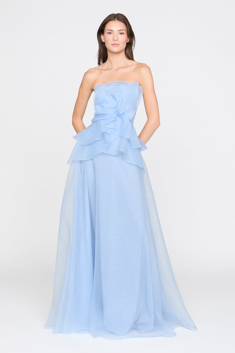 Gilda Draped Rose Gown, Main, color, Serenity Blue