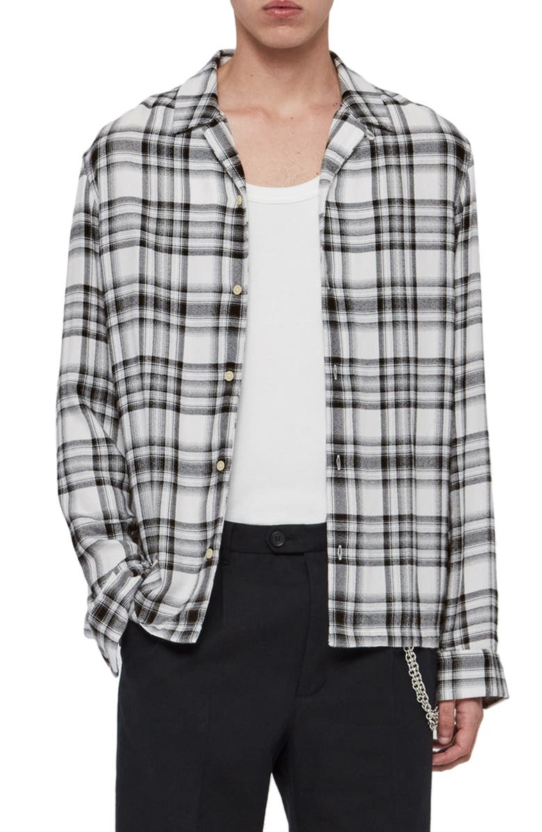 AllSaints Easton Plaid Button-Up Shirt, Main, color,