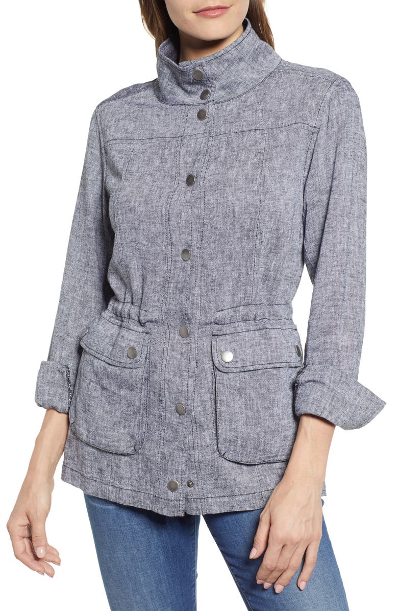 Caslon<sup>®</sup> Linen Blend Utility Jacket, Alternate, color, 