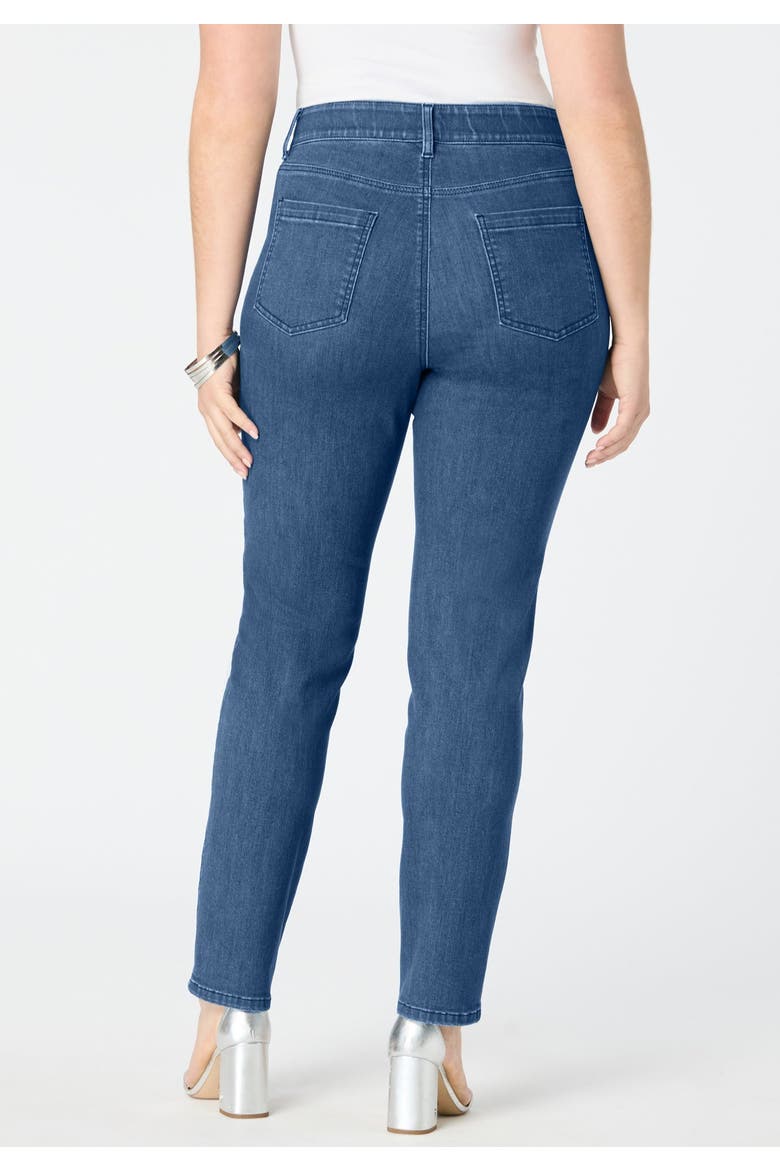 Plus Size High Rise Tummy Control Straight Leg Jeans, Alternate, color, MEDIUM WASH