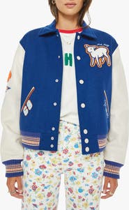 MOTHER The Team Spirit Wool Blend Varsity Jacket