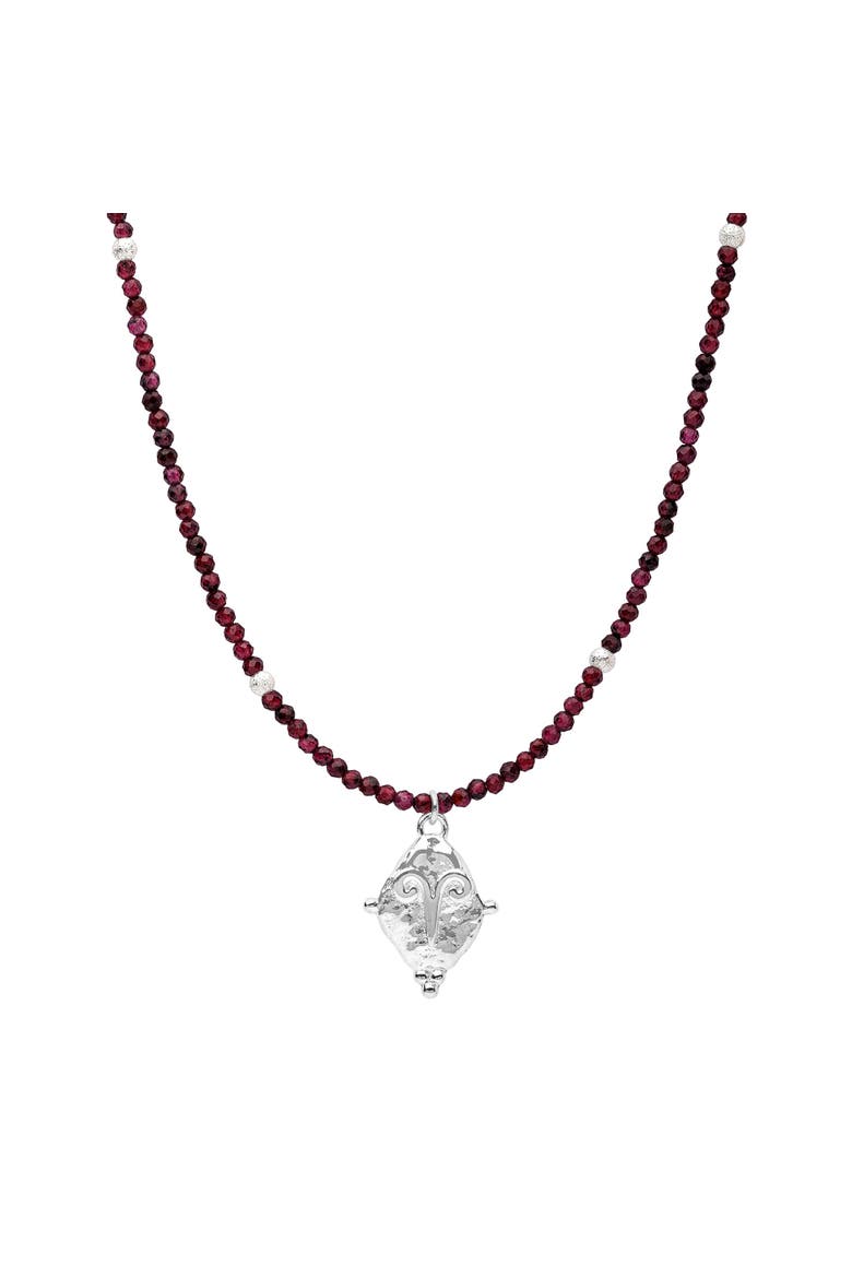 Aries Zodiac Choker Necklace, Main, color, White