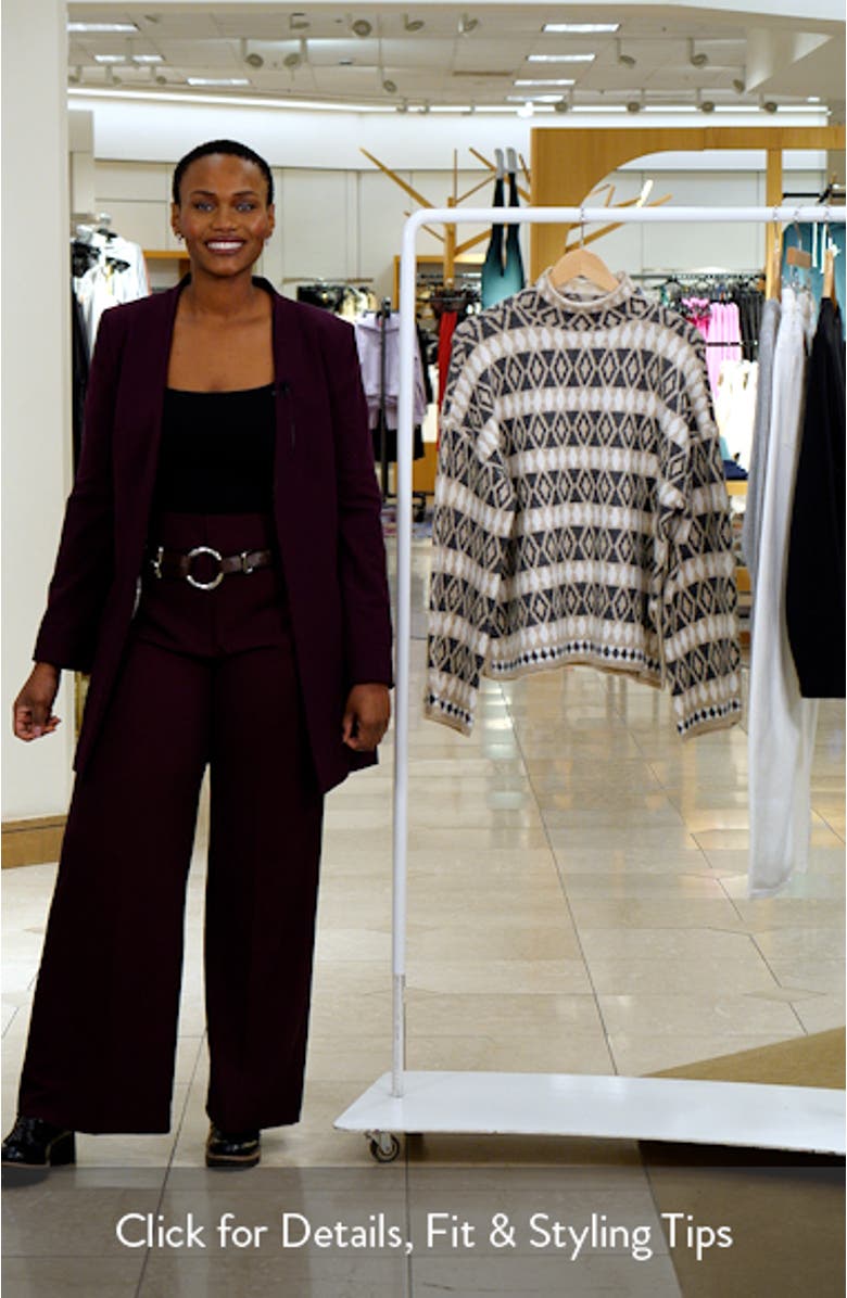 Diamond Pattern Mock Neck Sweater, sales video thumbnail