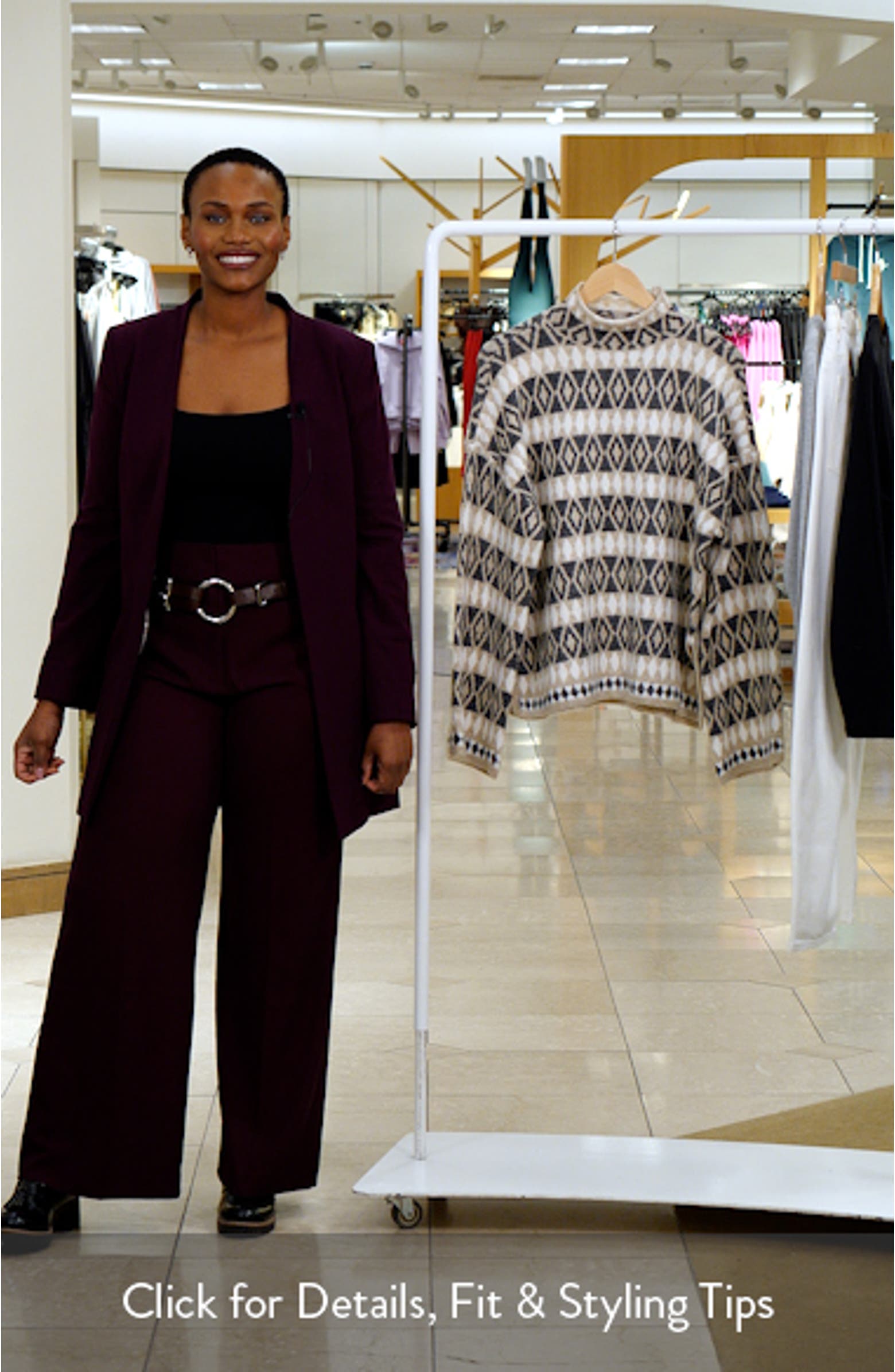 Vince Camuto Diamond Pattern Mock Neck Sweater | Nordstromrack