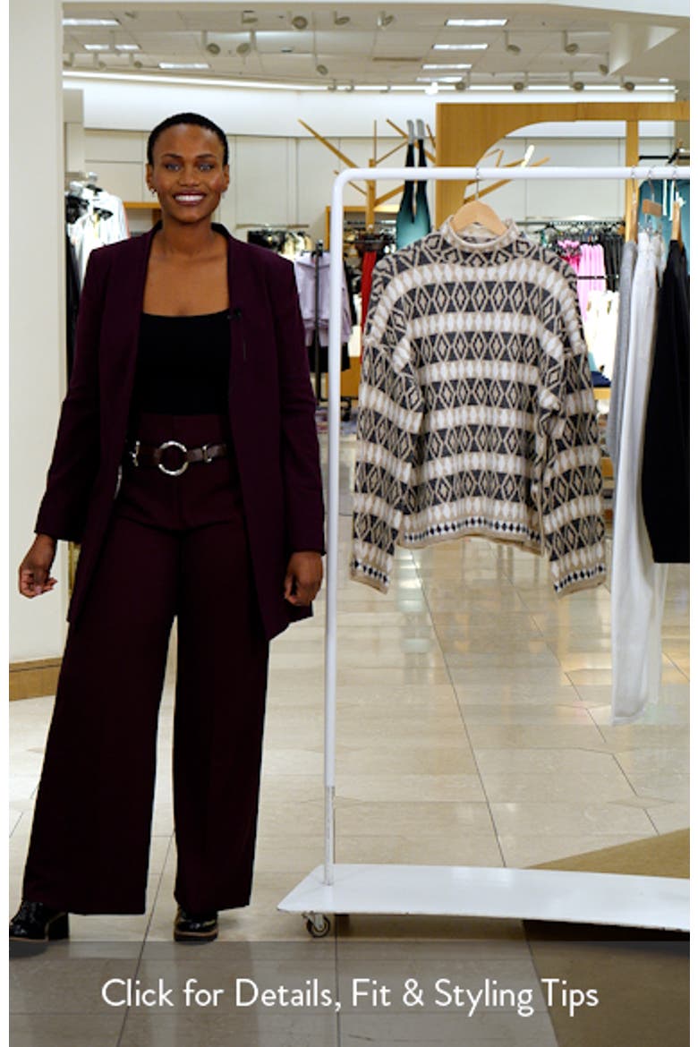Diamond Pattern Mock Neck Sweater video