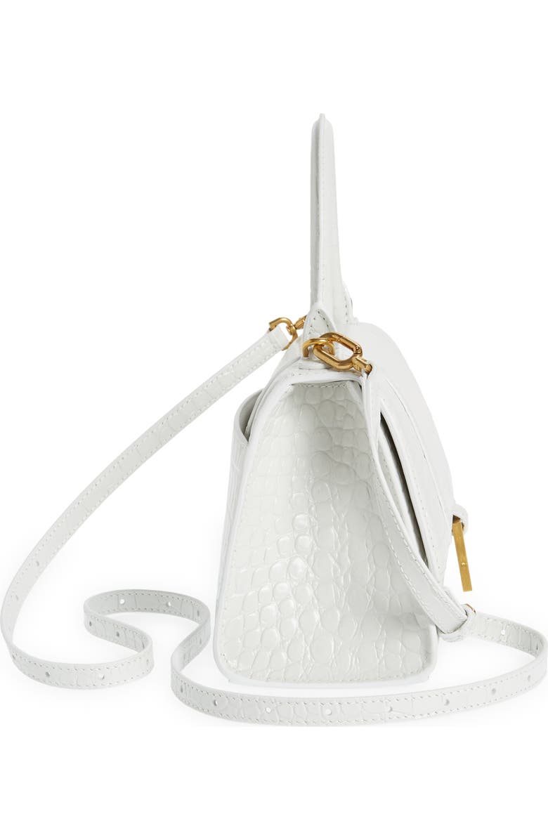 Balenciaga Hourglass Croc Embossed Leather Top Handle Bag, Alternate, color,