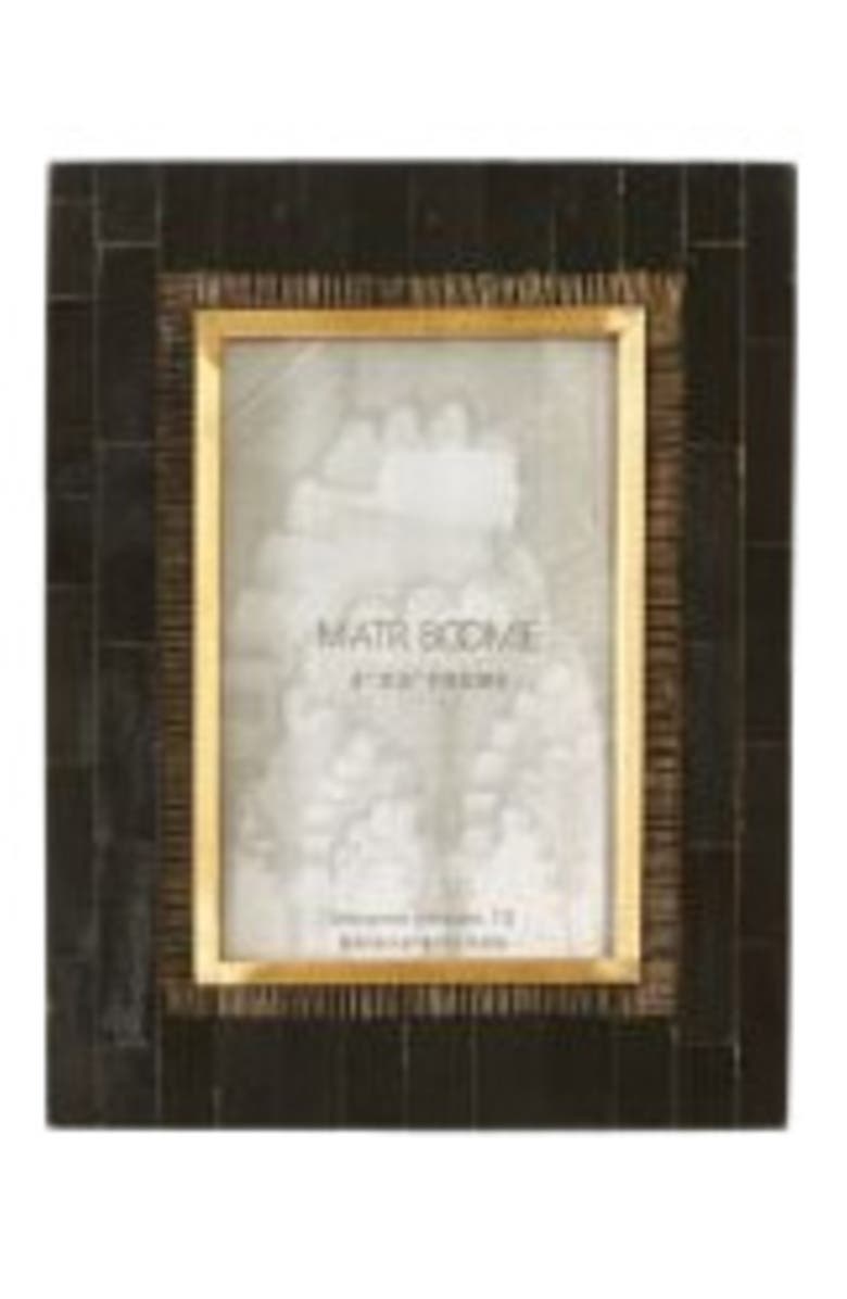 Matr Boomie Andhera Black Picture Frame - Carved Horn, Brass Inlay, Main, color, Black