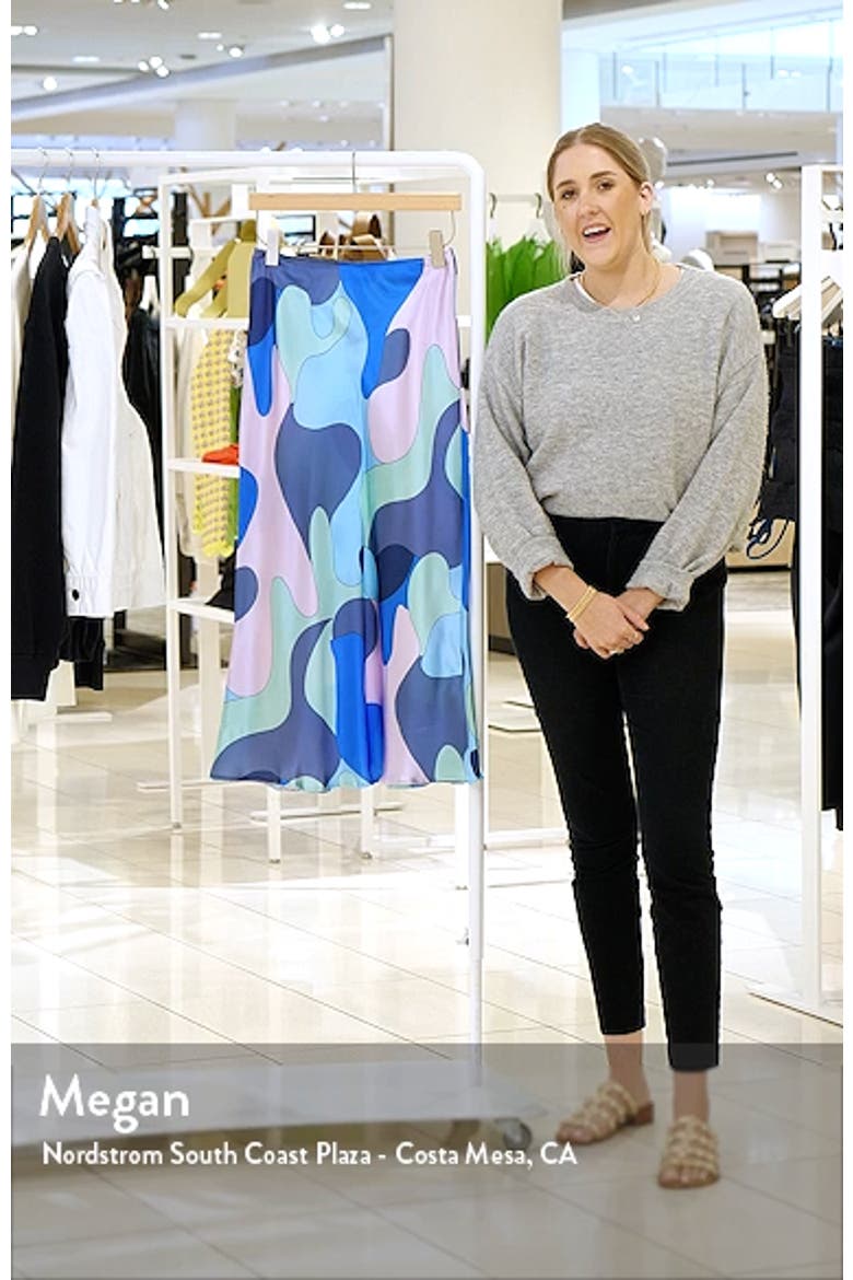 Multicolor Satin Slip Midi Skirt video