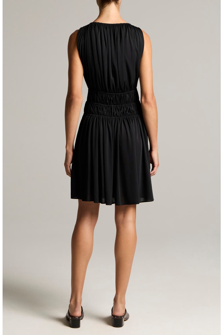 Smocked Waist Minidress, Alternate, color, BLACK