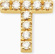 Oradina 14K Gold Luxe Letter Diamond Initial Single Stud