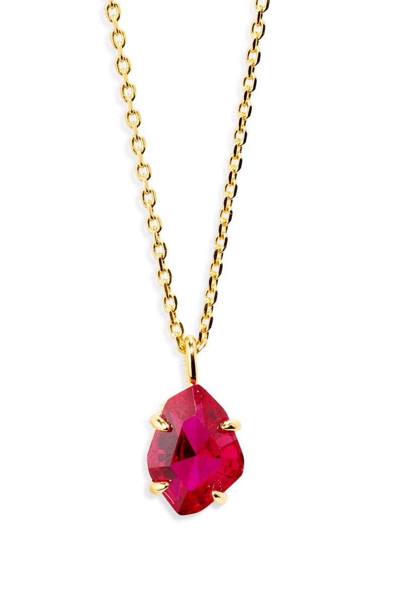 treasure trove mini pendant necklace, Main, color, FUCHSIA.