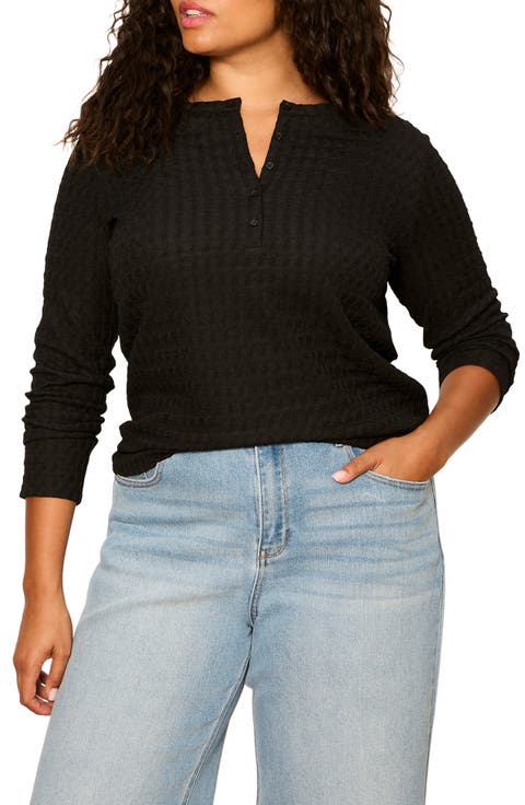 Not So Basic Textured Henley Top