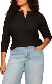 Sanctuary Not So Basic Textured Henley Top