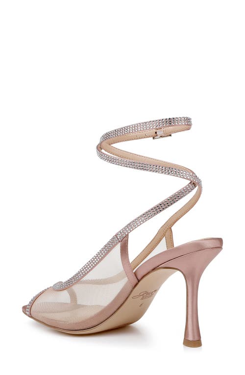 Jewel Badgley Mischka Tamera Ankle Strap Sandal In Blush Mesh