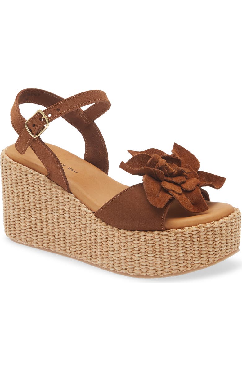 Chocolat Blu Jakkie Platform Wedge, Main, color, Cinnamon Suede