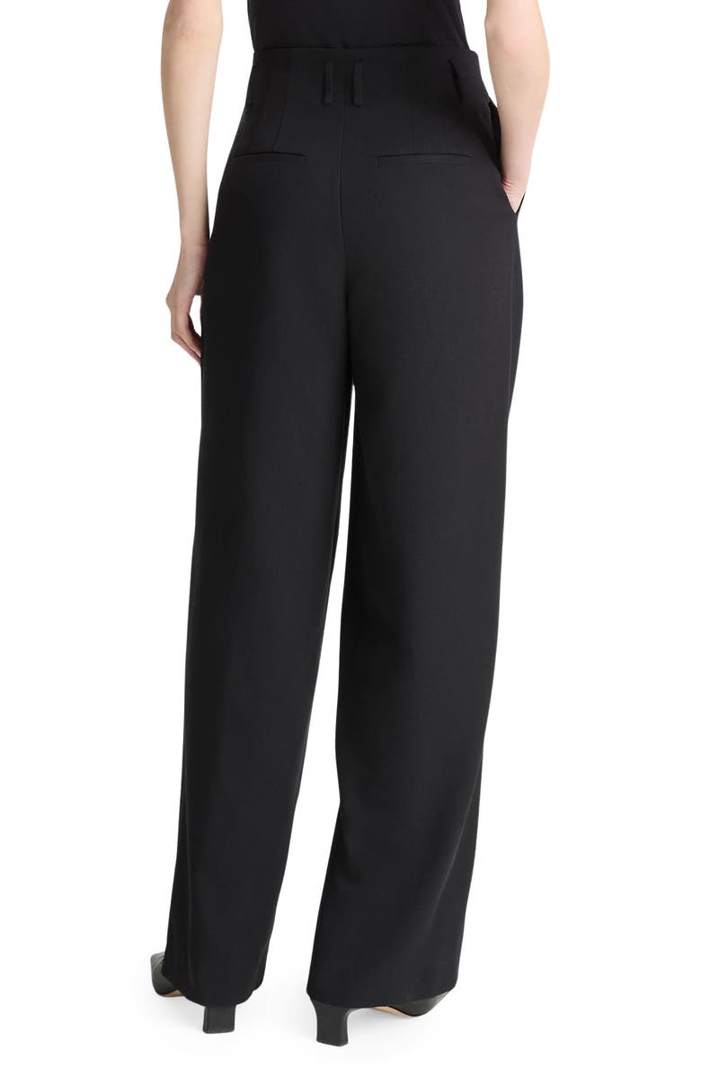 Vince High Waist Pleated Wide Leg Pants, Alternate, color, Black
