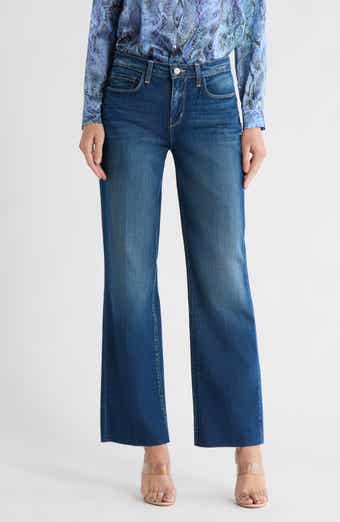 L'AGENCE Tiana High Waist Raw Hem Wide Leg Jeans
