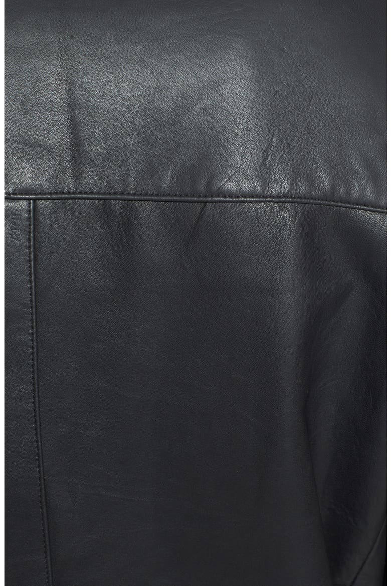 Classic Fit Reversible Leather & Lambswool Car Coat, Alternate, color, BLACK