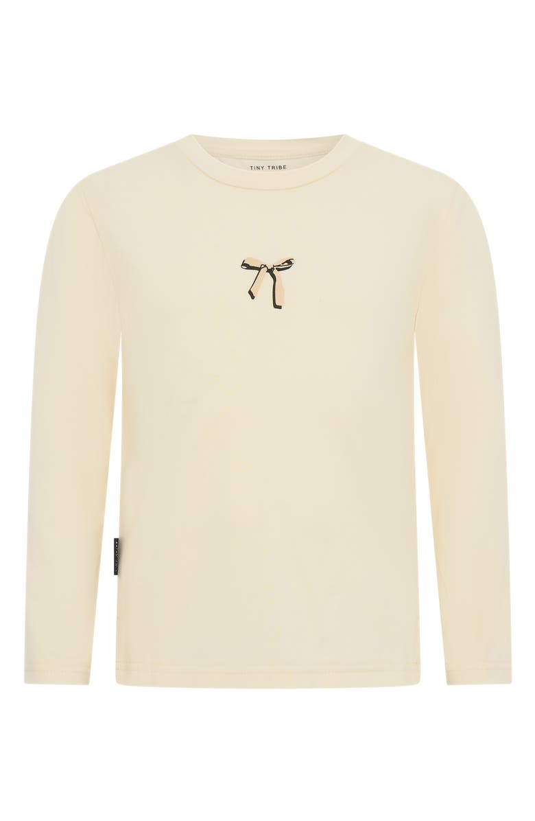 TINY TRIBE Kids' Fabbowlous Long Sleeve Stretch Cotton T-Shirt, Main, color, Cream