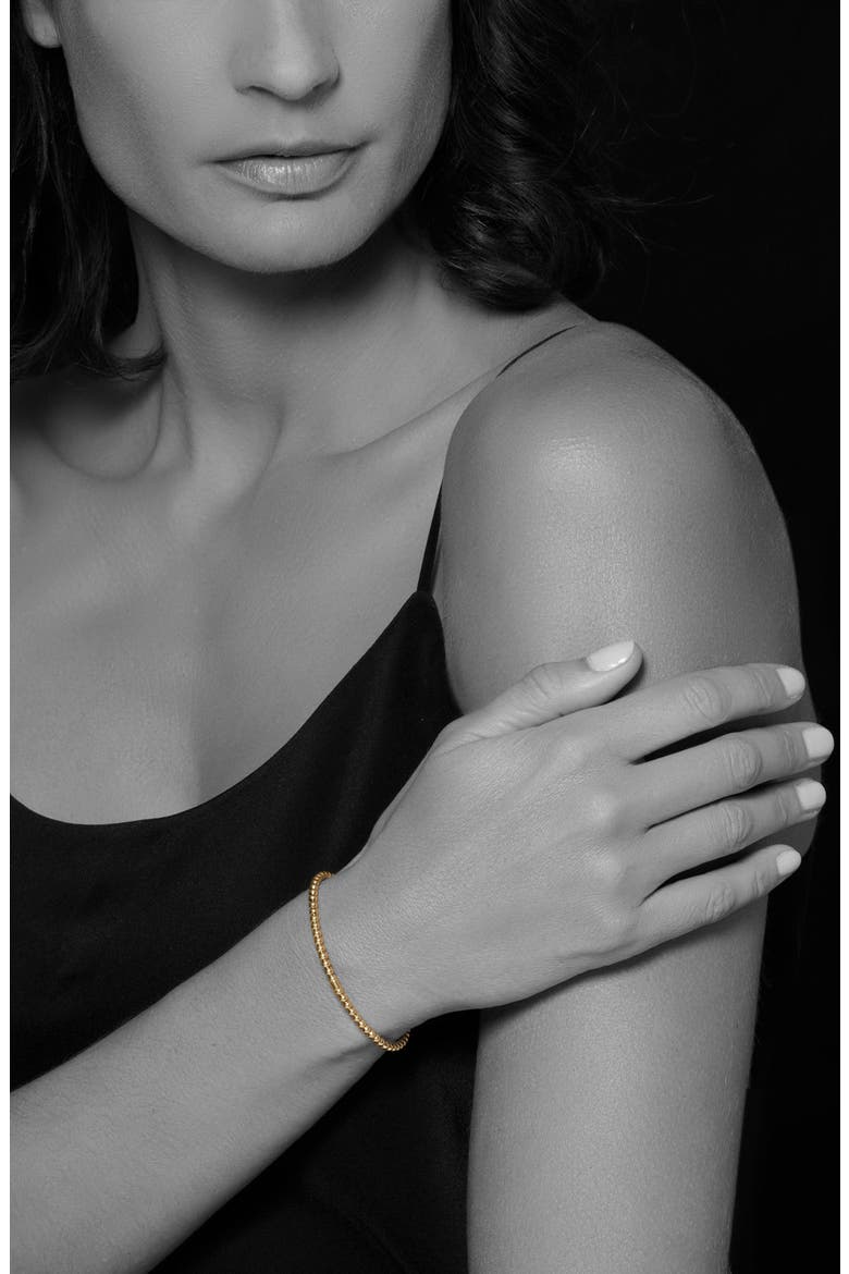 Caviar 18K Gold Ball Stretch Bracelet, Alternate, color, GOLD