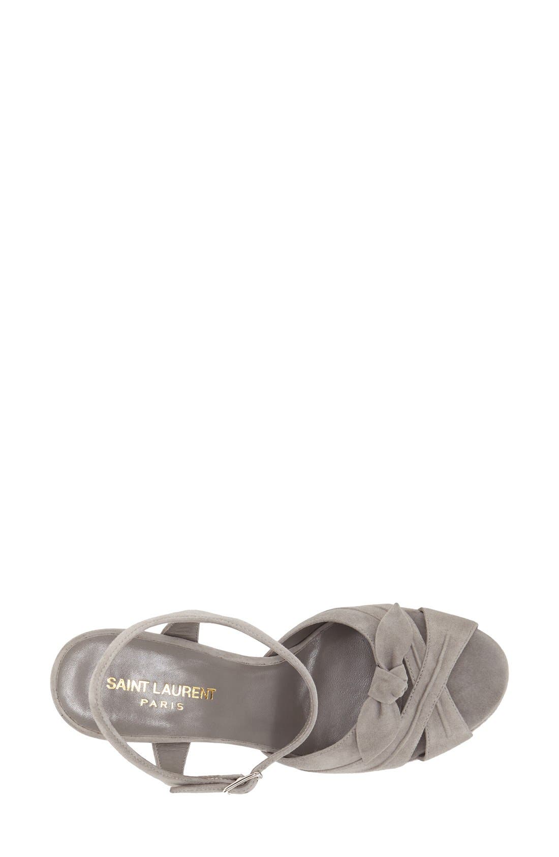 'Candy' Leather Platform Sandal, Alternate, color, GREY SUEDE