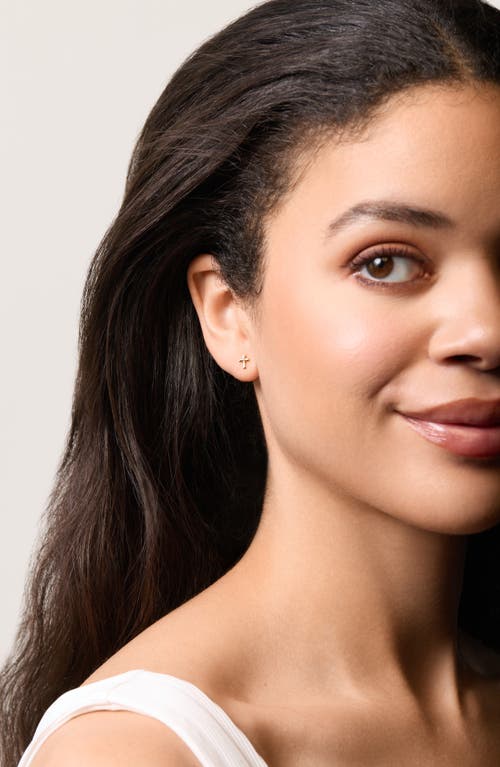 Bony Levy 14k Gold Cross Stud Earrings In Gold