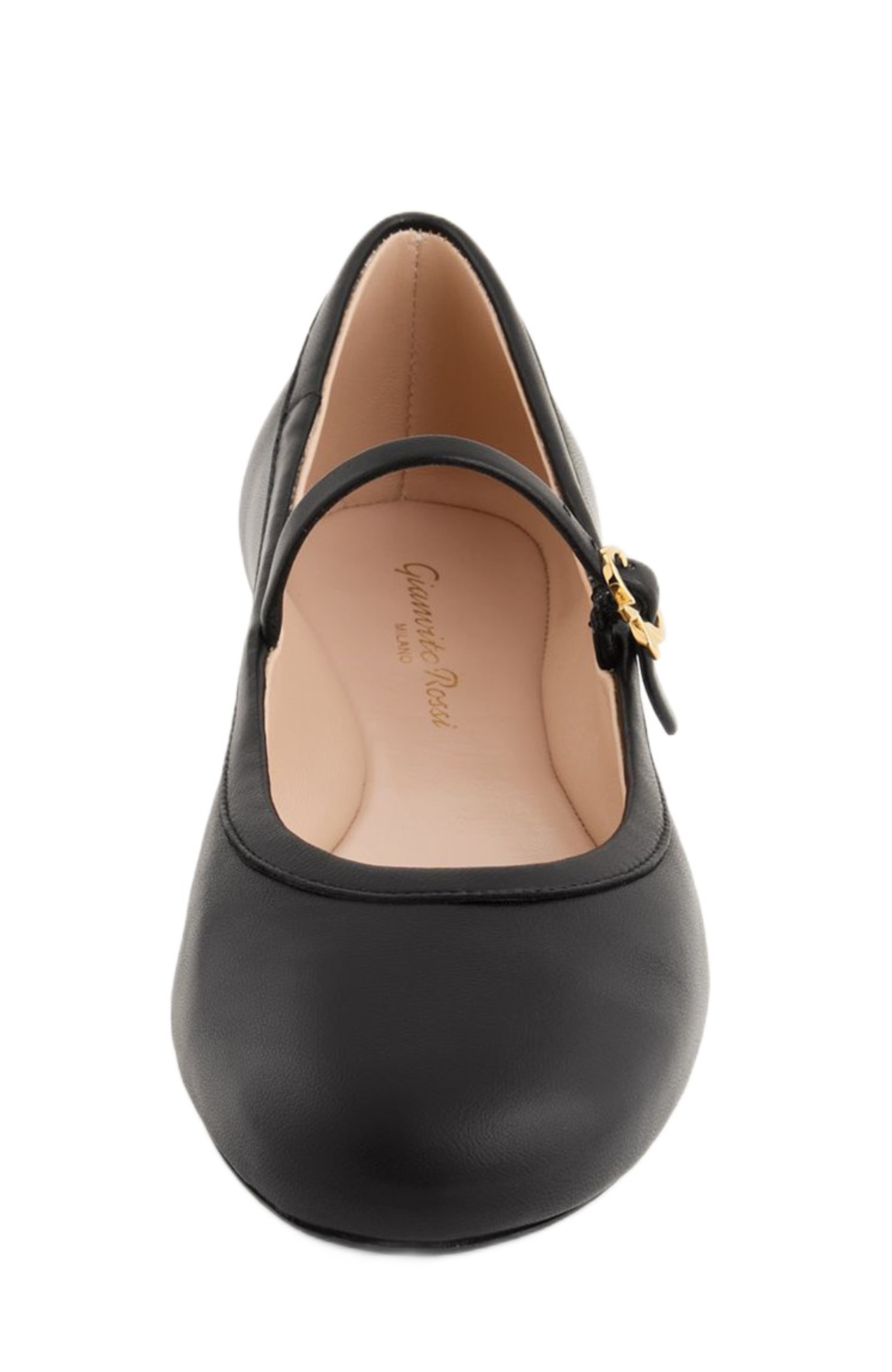 Gianvito Rossi Carla Ballerina, Alternate, color, Black