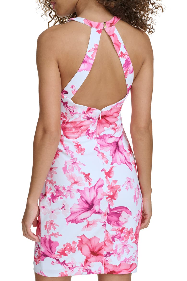 Keyhole Scuba Dress, Alternate, color, WHITE MULTI
