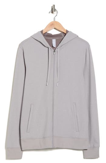 90 Degree By Reflex Ultra Mélange Fleece Hoodie In Gray