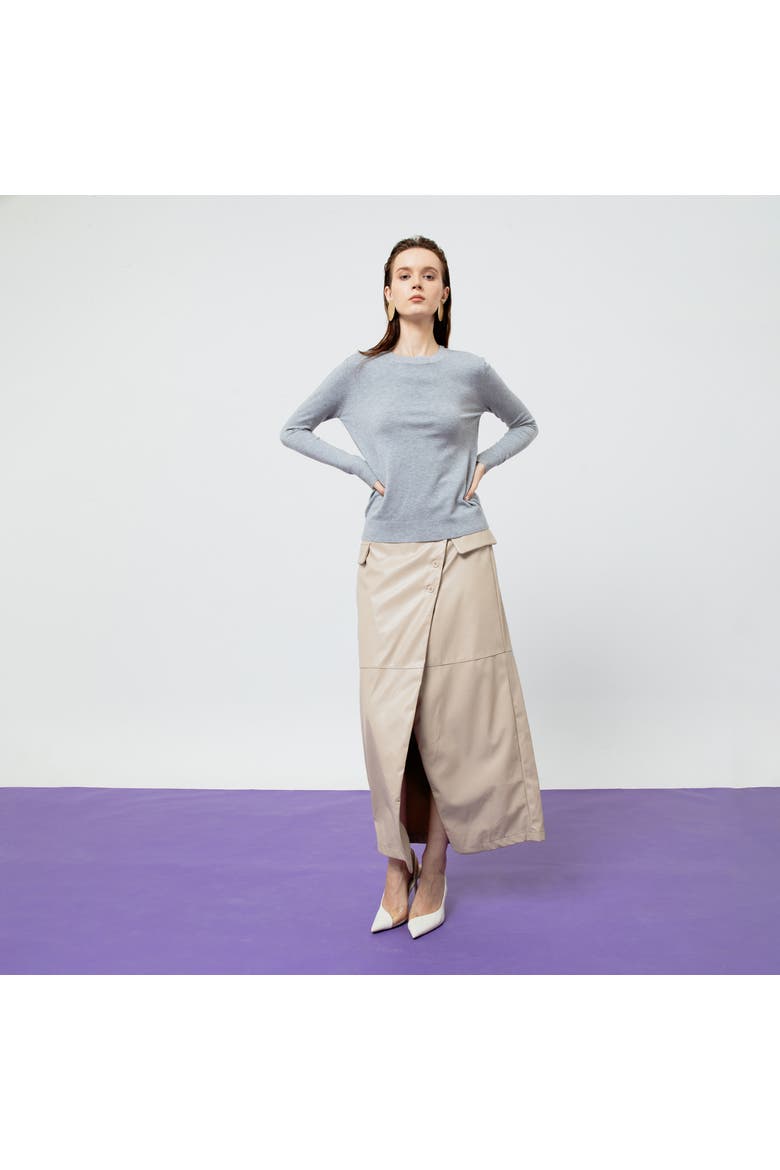 Amara Ribbed Knit Top, Alternate, color, Grey