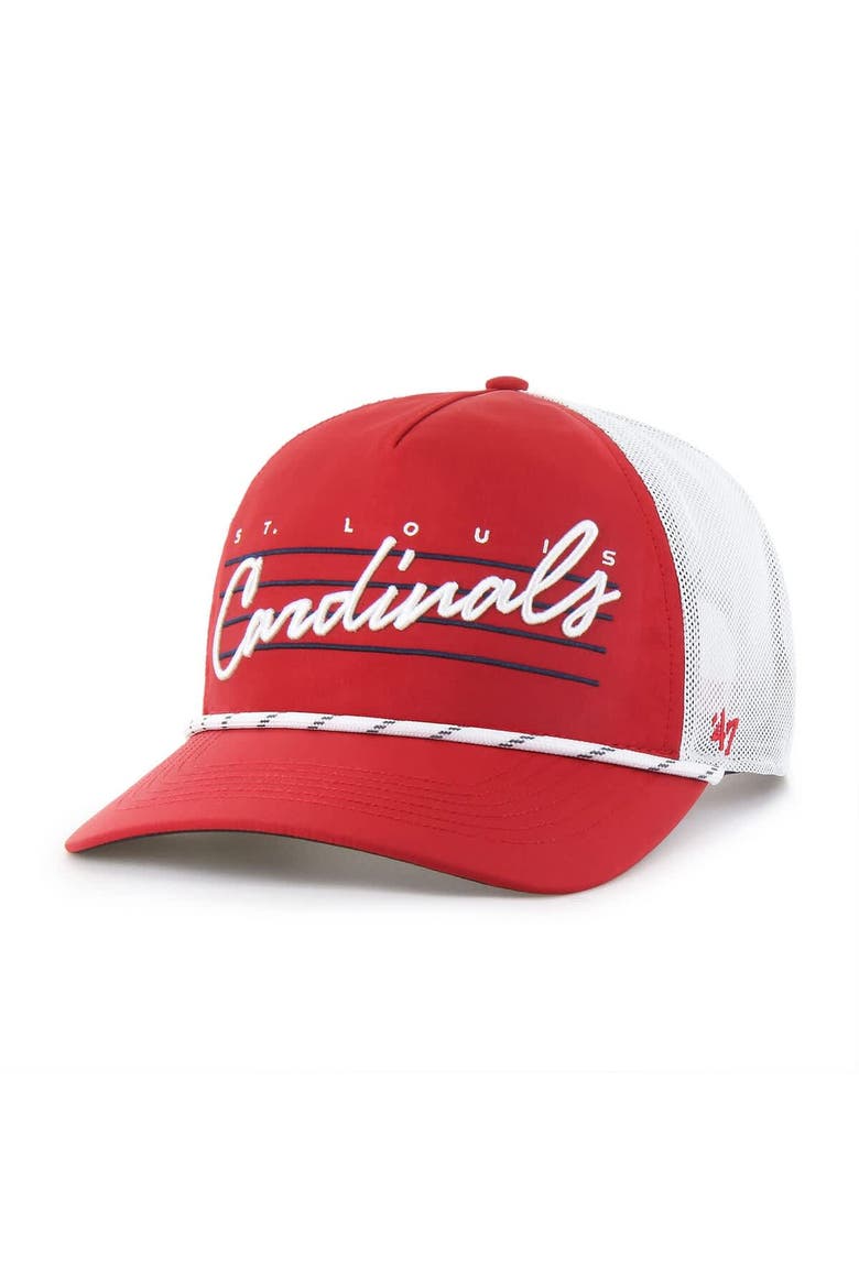 Men's '47 Red St. Louis Cardinals Brrr Downburst Mesh Hitch Adjustable Hat, Main, color, Red