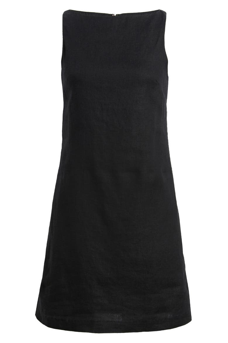 Sleeveless Linen Dress, Alternate, color, BLACK DARK