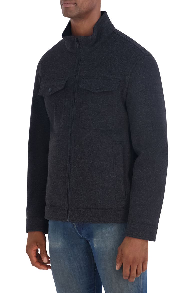 Bonded Fleece Jacket, Alternate, color, BLACK