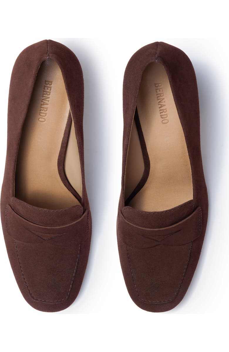 Bernardo Footwear Nessa Block Heel Loafer Pump, Alternate, color, Espresso