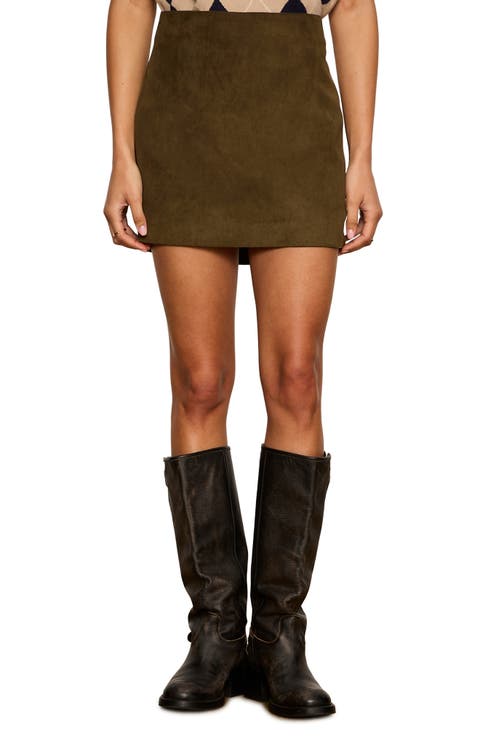 All In Faux Suede Miniskirt