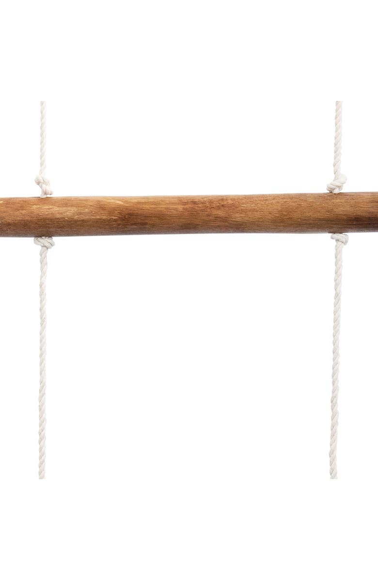 Foreside Home and Garden Macramé Hanging Blanket Ladder, Alternate, color, Brown